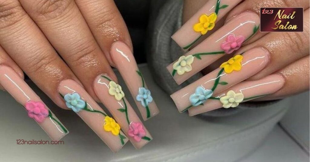 30 Trendy Baddie Nail Ideas to Elevate Your Style and Turn Heads 7 3D Nail Art