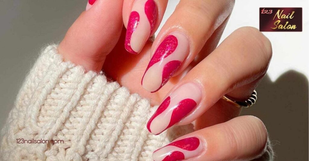 15 Stunning Hot Pink Nail Ideas to Make a Bold Statement for Any Occasion 6 Abstract Art with Hot Pink