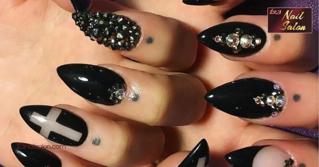 Unleash Your Dark Side: 25 Stunning Goth Nail Ideas to Elevate Your Style 2 Black Nail Polish Styles