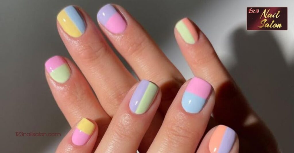 10 Stunning Nail Art Ideas for Short Nails That Will Make You Want to Show Them Off 5 Color Block Designs