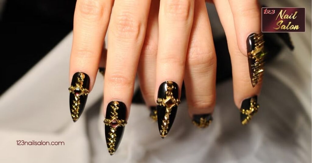 20 Stunning Stiletto Nail Art Ideas to Elevate Your Manicure Game 9 Fall Inspired Stiletto Nail Designs