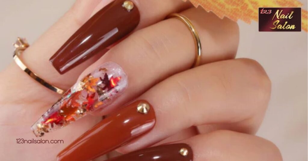 50 Stunning Nail Art Ideas for Long Nails: Transform Your Style and Stand Out 9 Fall Themed Nail Art