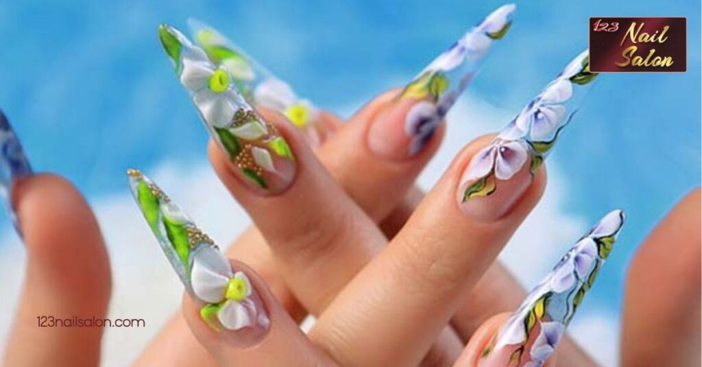 30 Stunning Nail Salon Nail Ideas to Elevate Your Style for Every Season 2 Floral Designs