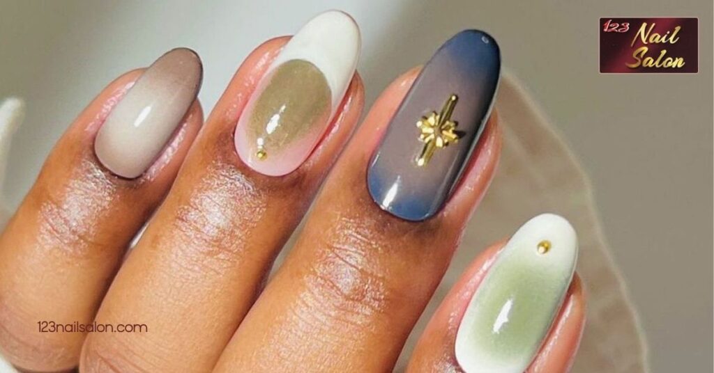 10 Cozy November Nail Ideas to Elevate Your Autumn Manicure Game 6 Geometric Nail Art