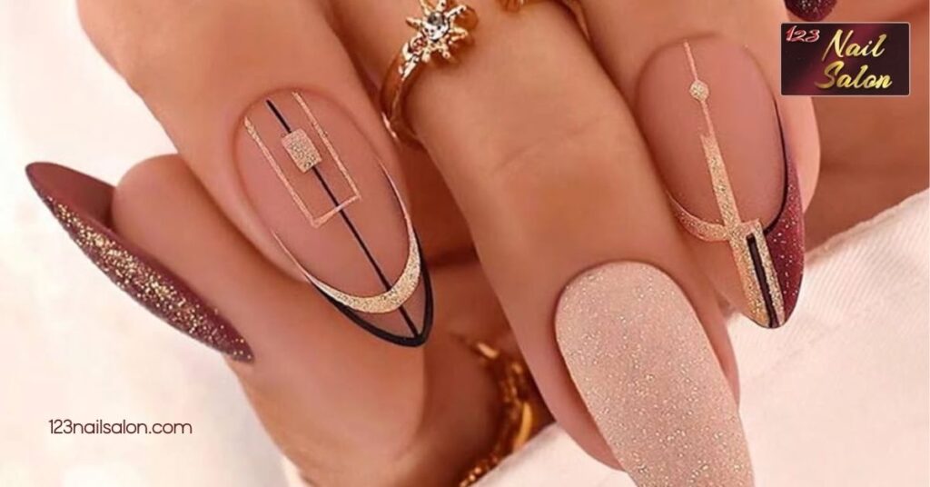 27 Stunning Medium Nail Ideas to Elevate Your Style for Every Season 2 Geometric Patterns