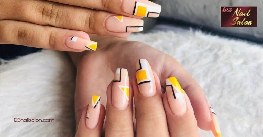 10 Stunning Accent Nail Ideas to Elevate Your Manicure Game 4 Geometric Patterns and Shapes