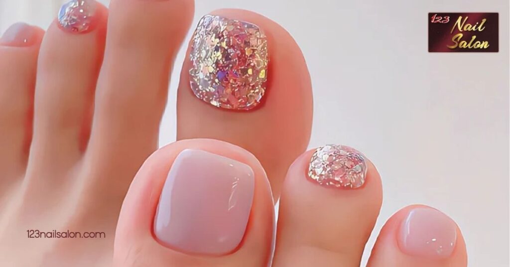 10 Stunning Toe Nail Art Ideas to Elevate Your Summer Pedicure Style 4 Glitter Accents