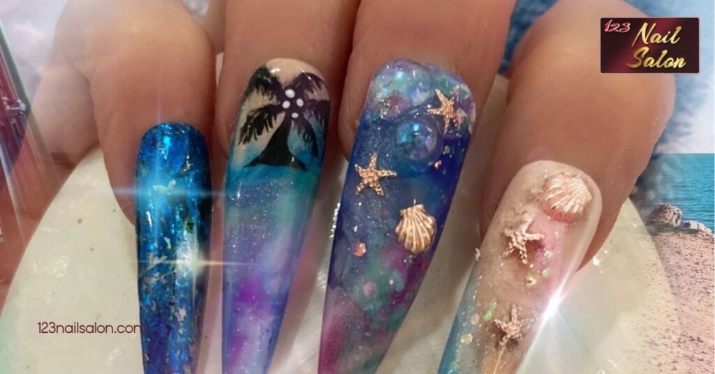 10 Stunning Beach Vacation Nail Ideas to Make Your Summer Shine 4 Glitter Accents for Extra Glam