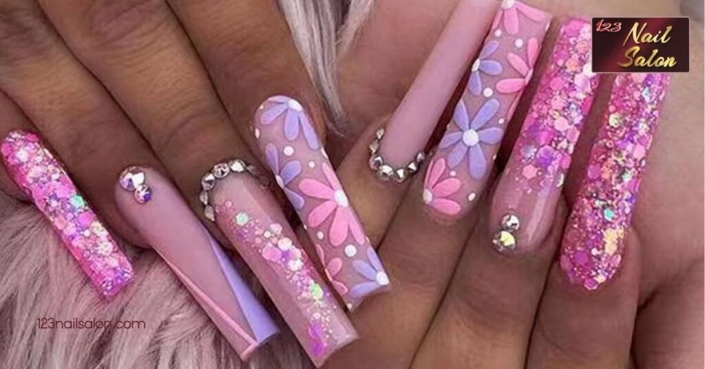 50 Stunning Nail Art Ideas for Long Nails: Transform Your Style and Stand Out 7 Glitter and Metallic Looks