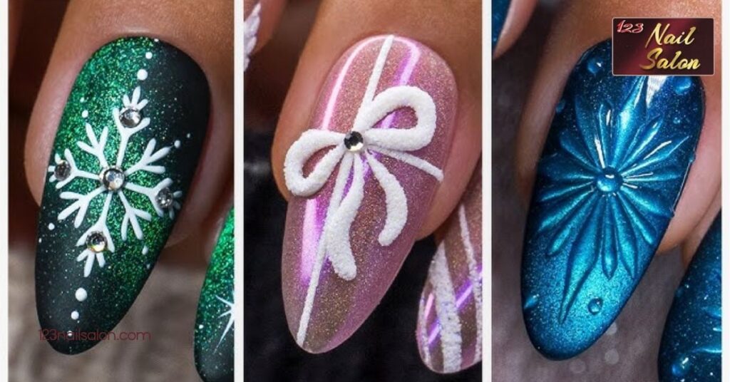 Chic Nail Ideas for Winter: Embrace the Season with Stunning Designs and Colors 4 Glittery Holiday Nail Art