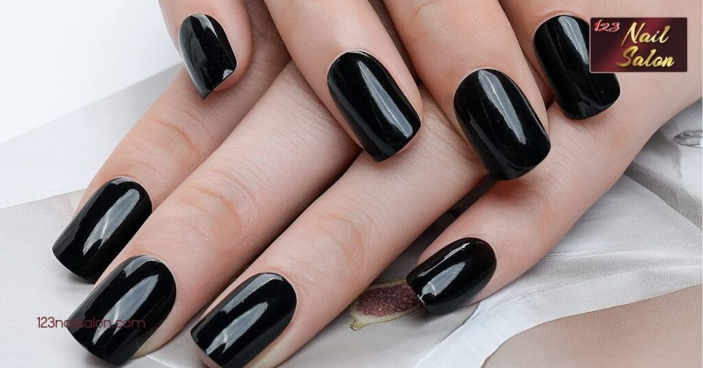 30 Stunning Black Acrylic Nail Ideas You Need to Try for Every Occasion 3 Glossy Black Acrylic Nails