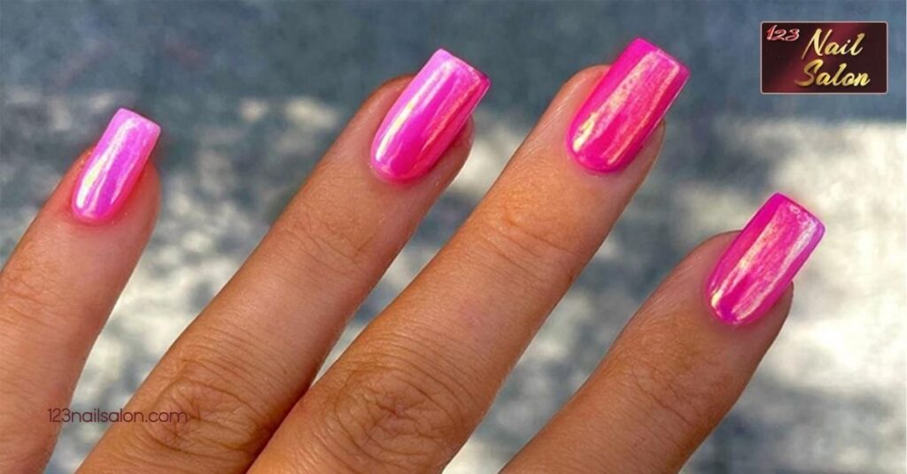15 Stunning Hot Pink Nail Ideas to Make a Bold Statement for Any Occasion 5 Glossy Hot Pink with Glitter