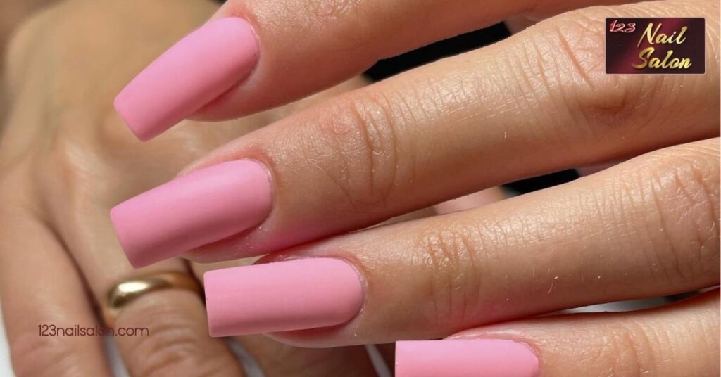 Matte Pink Acrylic Nails