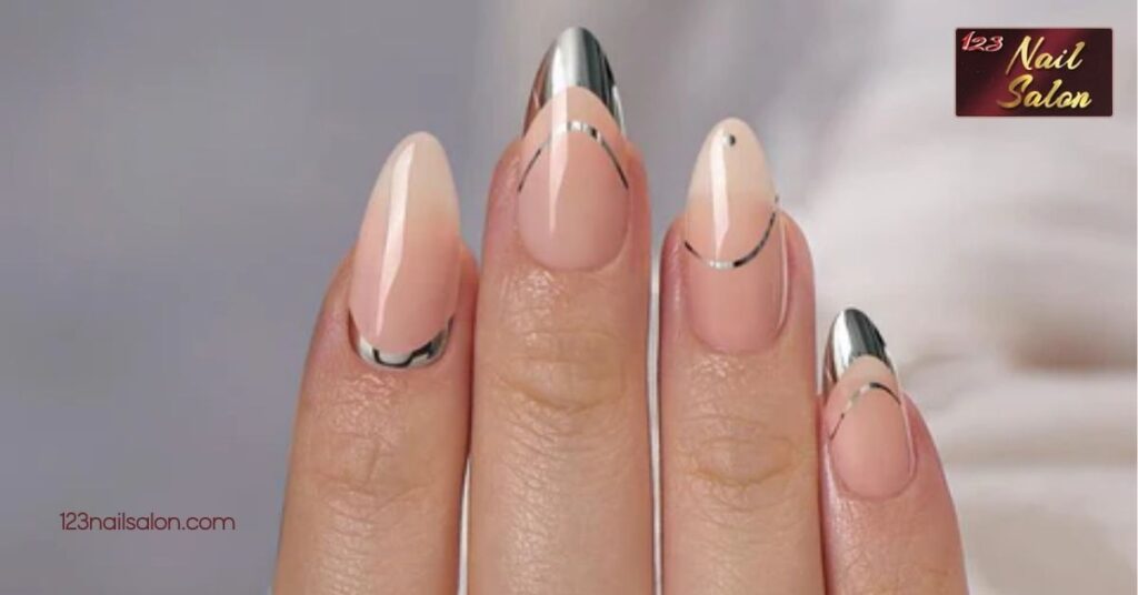 30 Adorable French Tip Nail Ideas You’ll Love for Every Occasion 9 Metallic Edge Accents