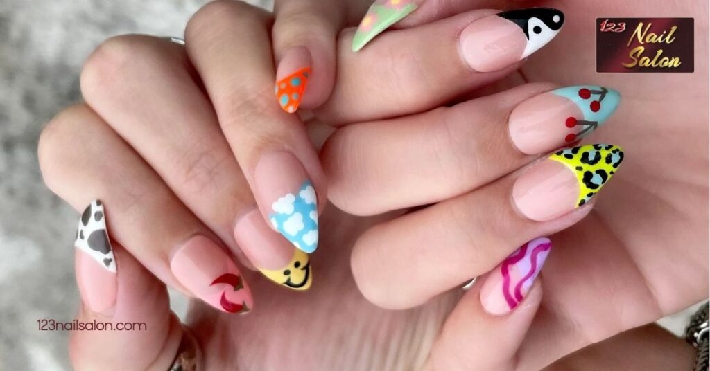 30 Beautiful Nail Ideas to Elevate Your Style for Every Occasion 13 Mix and Match Nail Tips