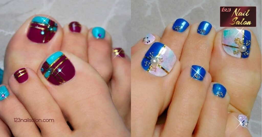 20 Creative Toe Nail Ideas to Elevate Your Pedicure Game This Season 4 Nail Art Designs