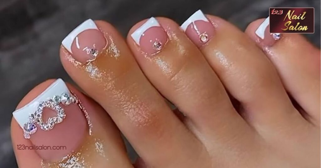 10 Trendy Summer Toenail Ideas to Make Your Feet Shine This Season 8 Nail Gems and Rhinestones