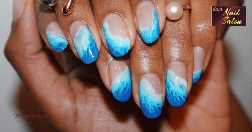 20 Stunning Nail Ideas for Vacation That Will Elevate Your Travel Style 4 Ocean Waves and Shells