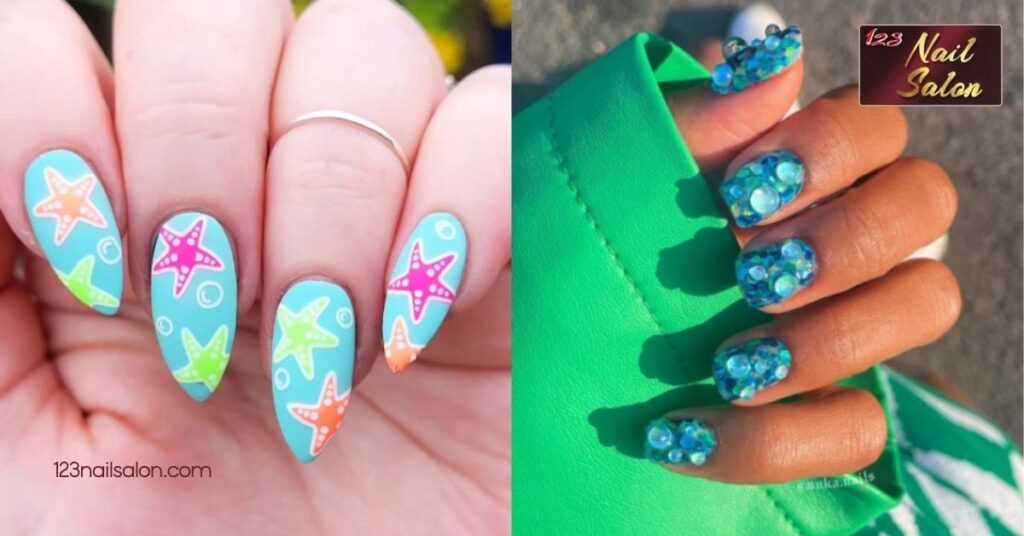 Unlock Your Creativity with 15 Stunning Abstract Nail Art Ideas You’ll Love 8 Ocean and Sky Motifs