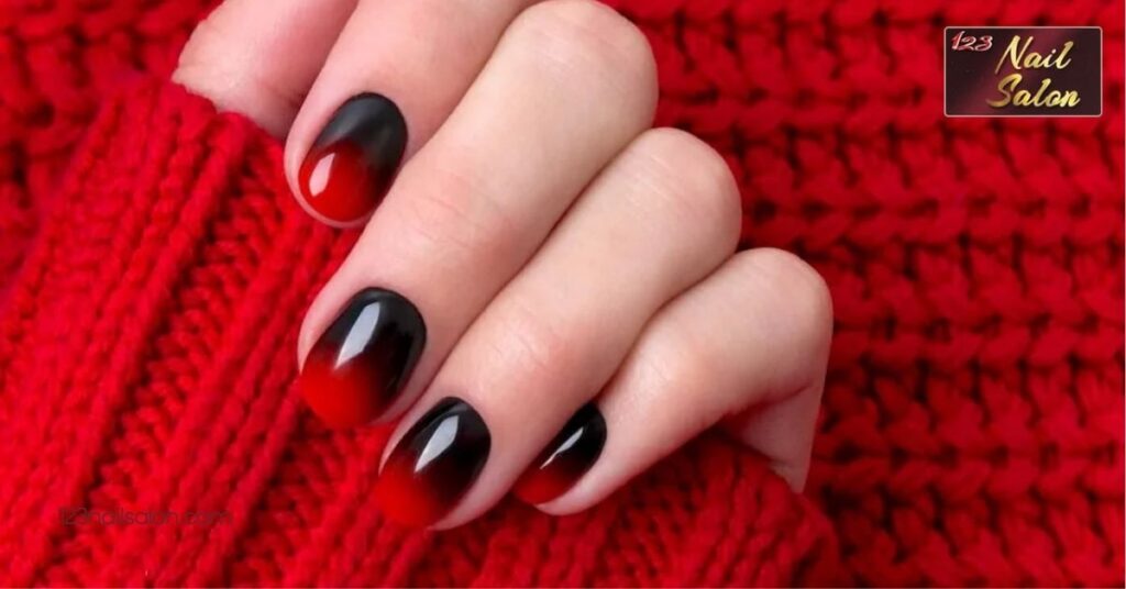 Stunning Red and Black Nail Art Ideas to Elevate Your Style for Any Occasion 5 Ombre Effect with Red and Black Shades