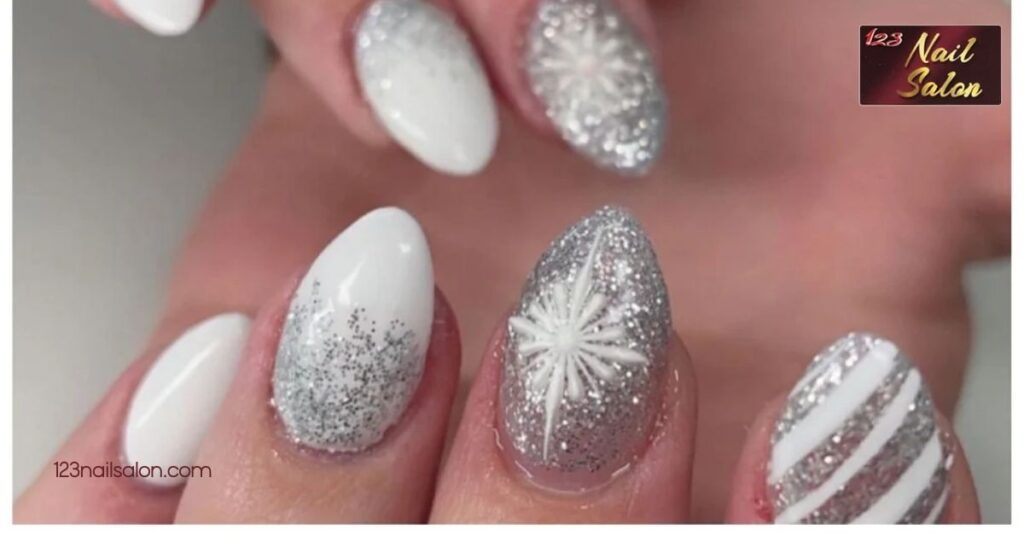 20 Stunning Grey Nail Ideas to Elevate Your Style for Any Season 4 Playful Grey Glitter Accents