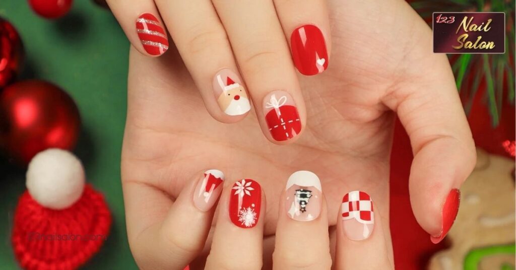 30 Festive Nail Art Ideas for Christmas to Spark Your Holiday Spirit 8 Santa Claus Themed Nail Art