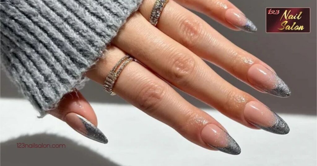 20 Stunning Silver Nail Ideas to Elevate Your Manicure for Any Occasion 2 Silver French Tips