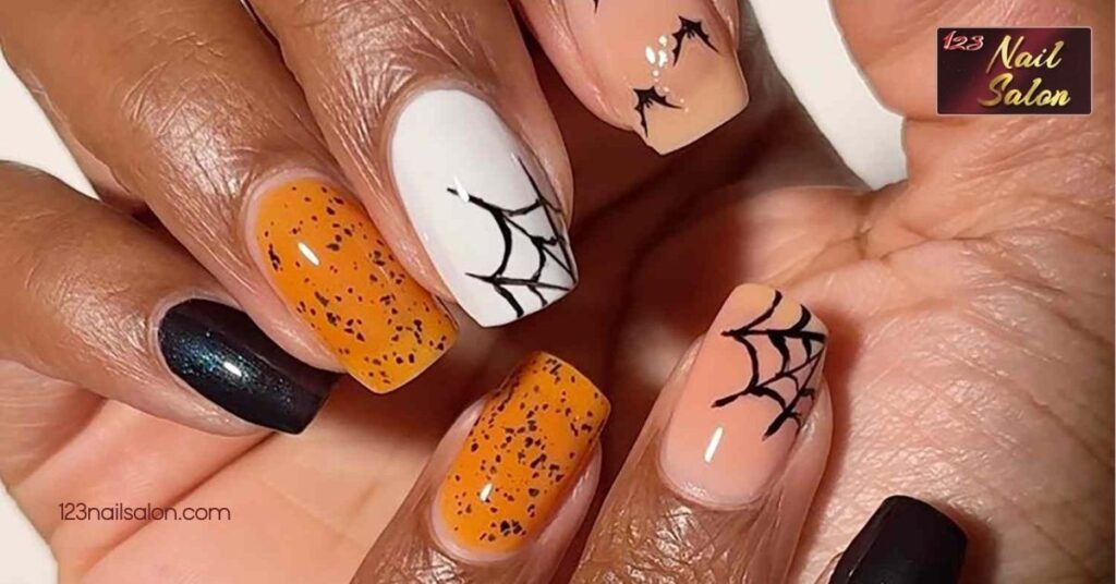 50 Spooktacular Halloween Nail Art Ideas to Get You in the Festive Spirit 7 Spider Web Patterns