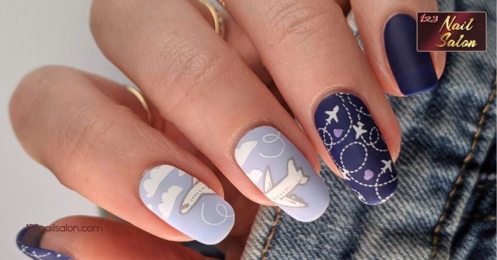 20 Stunning Nail Ideas for Vacation That Will Elevate Your Travel Style 7 Travel and Exploration Symbols