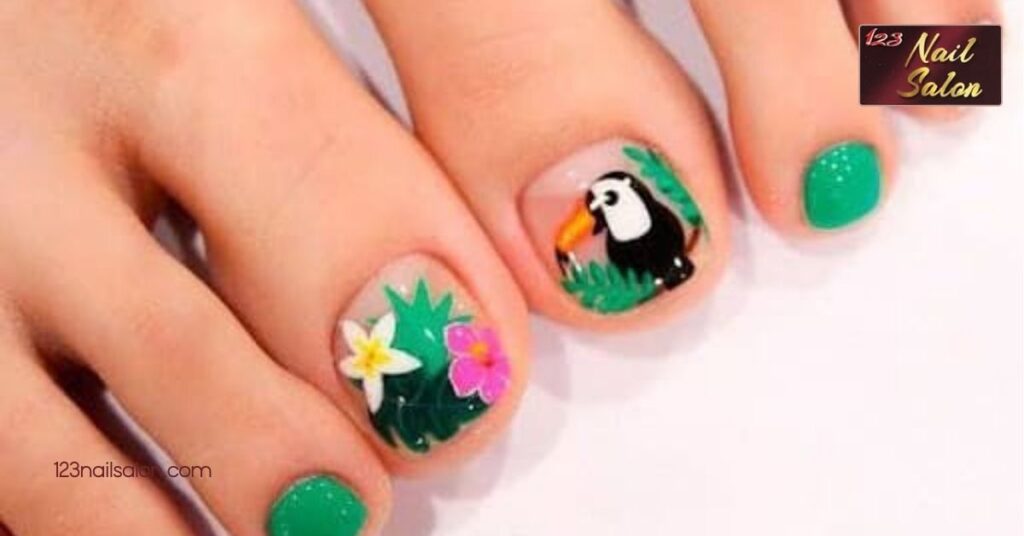 45 Trendy Toe Nail Design Ideas to Elevate Your Summer Style 8 Tropical Themes