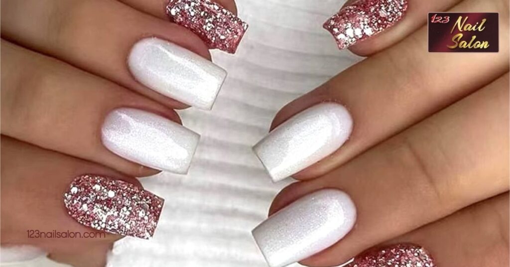 30 Stunning White Nail Ideas to Elevate Your Style This Season 9 White Glitter Nails
