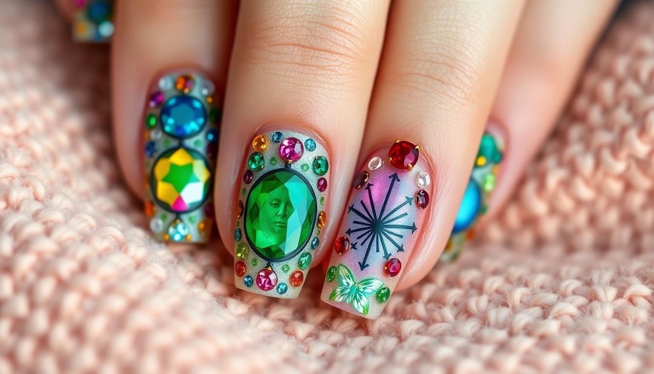 10 Stunning Gem Ideas for Nails: Elevate Your Manicure with Crystal Elegance 12 10 Stunning Gem Ideas for Nails: Elevate Your Manicure with Crystal Elegance 11