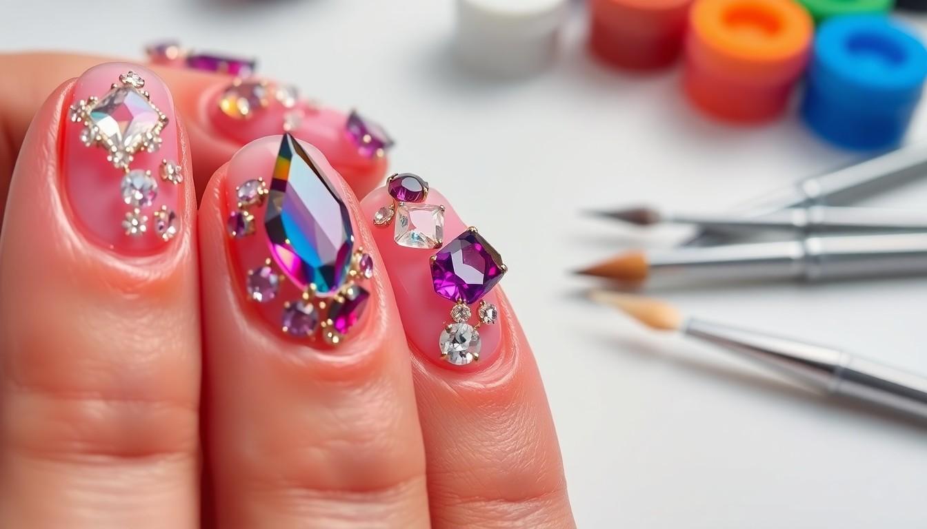 10 Stunning Gem Ideas for Nails: Elevate Your Manicure with Crystal Elegance 16 10 Stunning Gem Ideas for Nails: Elevate Your Manicure with Crystal Elegance 15