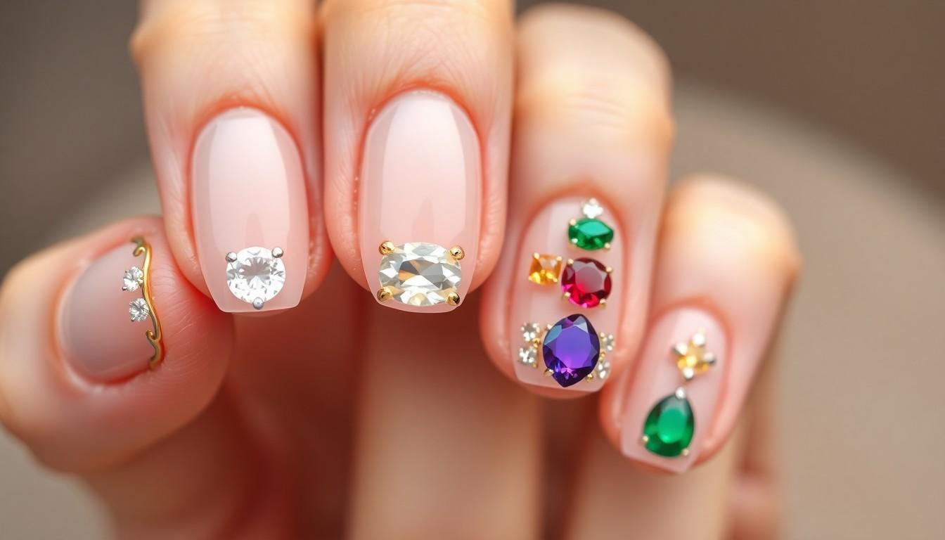 10 Stunning Gem Ideas for Nails: Elevate Your Manicure with Crystal Elegance 4 10 Stunning Gem Ideas for Nails: Elevate Your Manicure with Crystal Elegance 3