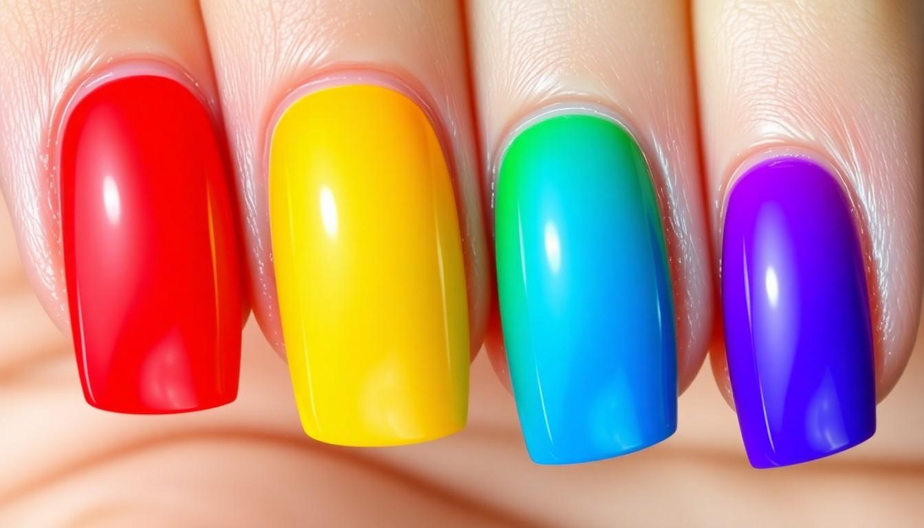 15 Stunning Rainbow Nail Ideas to Brighten Your Manicure Game | Easy DIY Designs 4 15 Stunning Rainbow Nail Ideas to Brighten Your Manicure Game | Easy DIY Designs 3