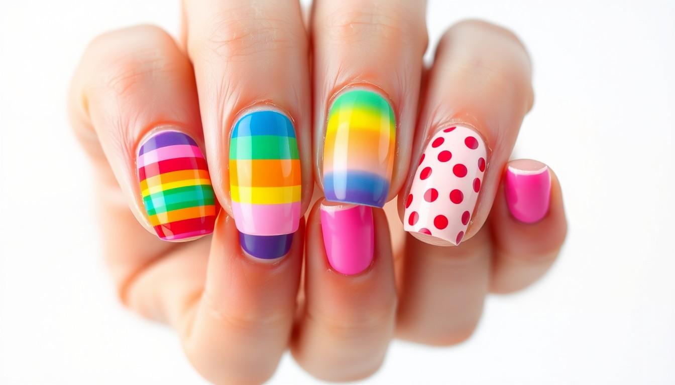 15 Stunning Rainbow Nail Ideas to Brighten Your Manicure Game | Easy DIY Designs 2 15 Stunning Rainbow Nail Ideas to Brighten Your Manicure Game | Easy DIY Designs 1