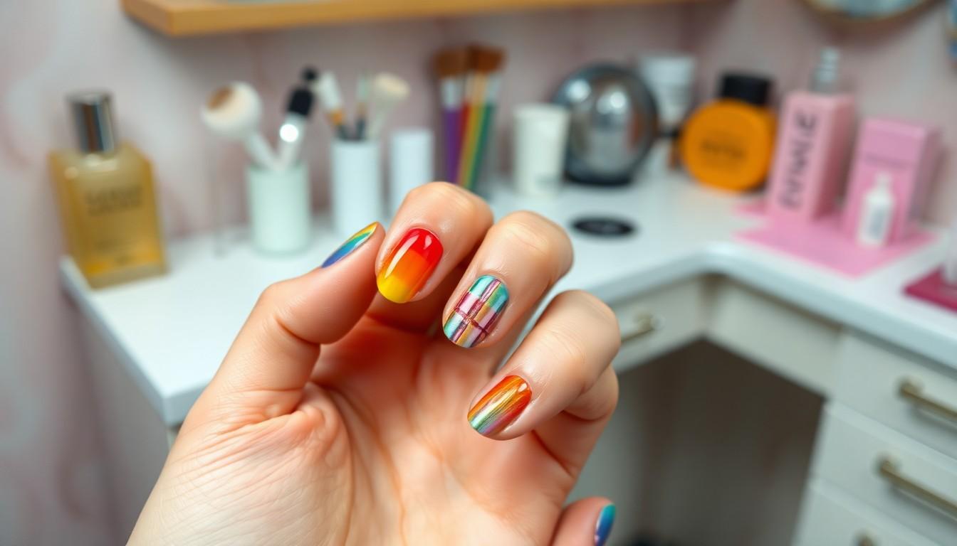 15 Stunning Rainbow Nail Ideas to Brighten Your Manicure Game | Easy DIY Designs 12 15 Stunning Rainbow Nail Ideas to Brighten Your Manicure Game | Easy DIY Designs 11