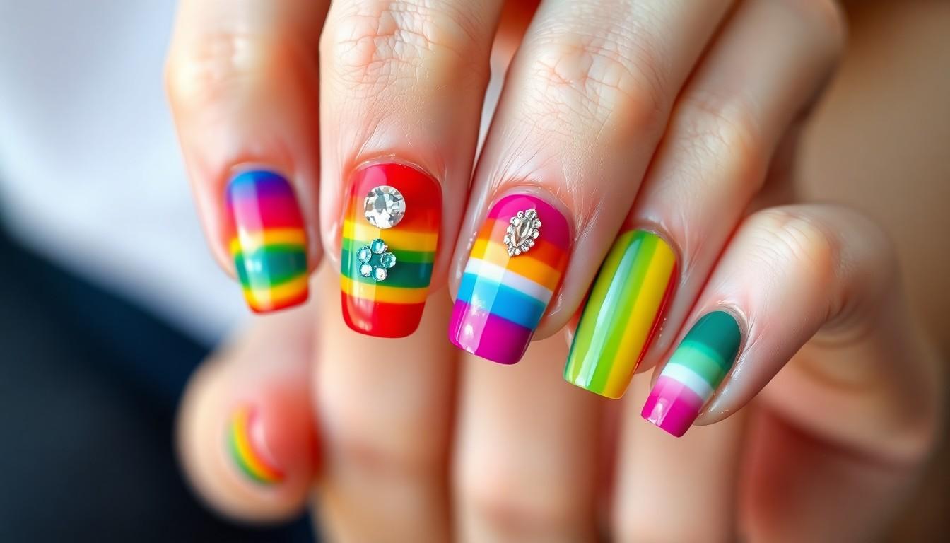 15 Stunning Rainbow Nail Ideas to Brighten Your Manicure Game | Easy DIY Designs 14 15 Stunning Rainbow Nail Ideas to Brighten Your Manicure Game | Easy DIY Designs 13