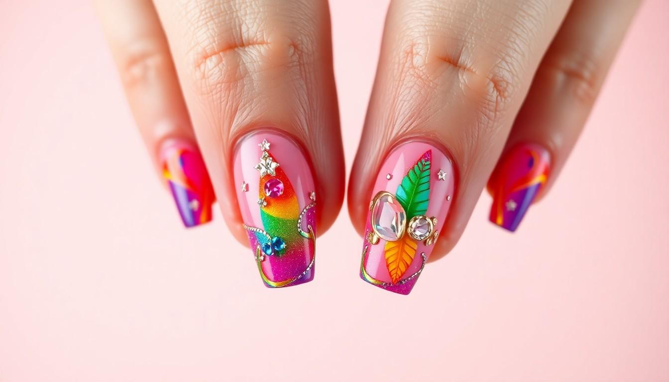 15 Stunning Rainbow Nail Ideas to Brighten Your Manicure Game | Easy DIY Designs 10 15 Stunning Rainbow Nail Ideas to Brighten Your Manicure Game | Easy DIY Designs 9