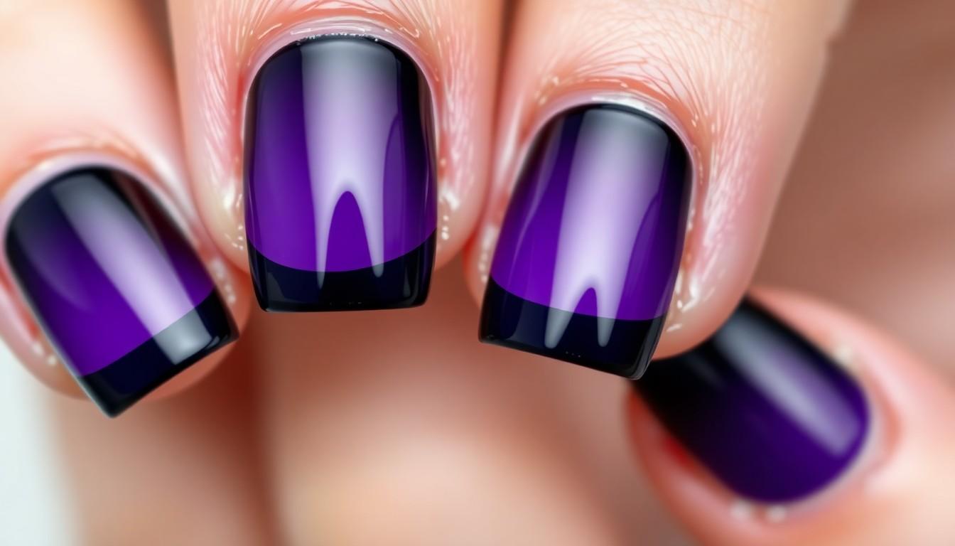 15 Stunning Purple and Black Nail Designs for Bold Manicure Lovers 2 15 Stunning Purple and Black Nail Designs for Bold Manicure Lovers 1