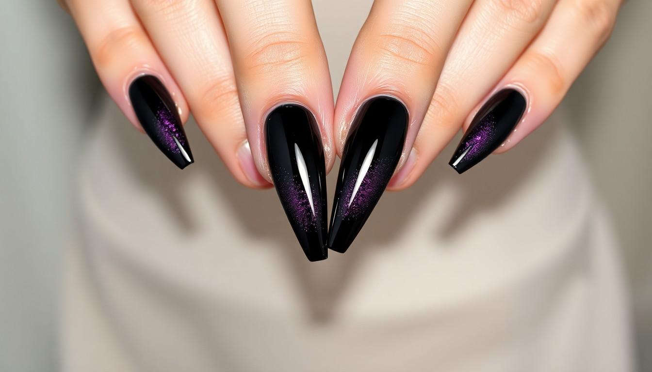 15 Stunning Purple and Black Nail Designs for Bold Manicure Lovers 18 15 Stunning Purple and Black Nail Designs for Bold Manicure Lovers 17