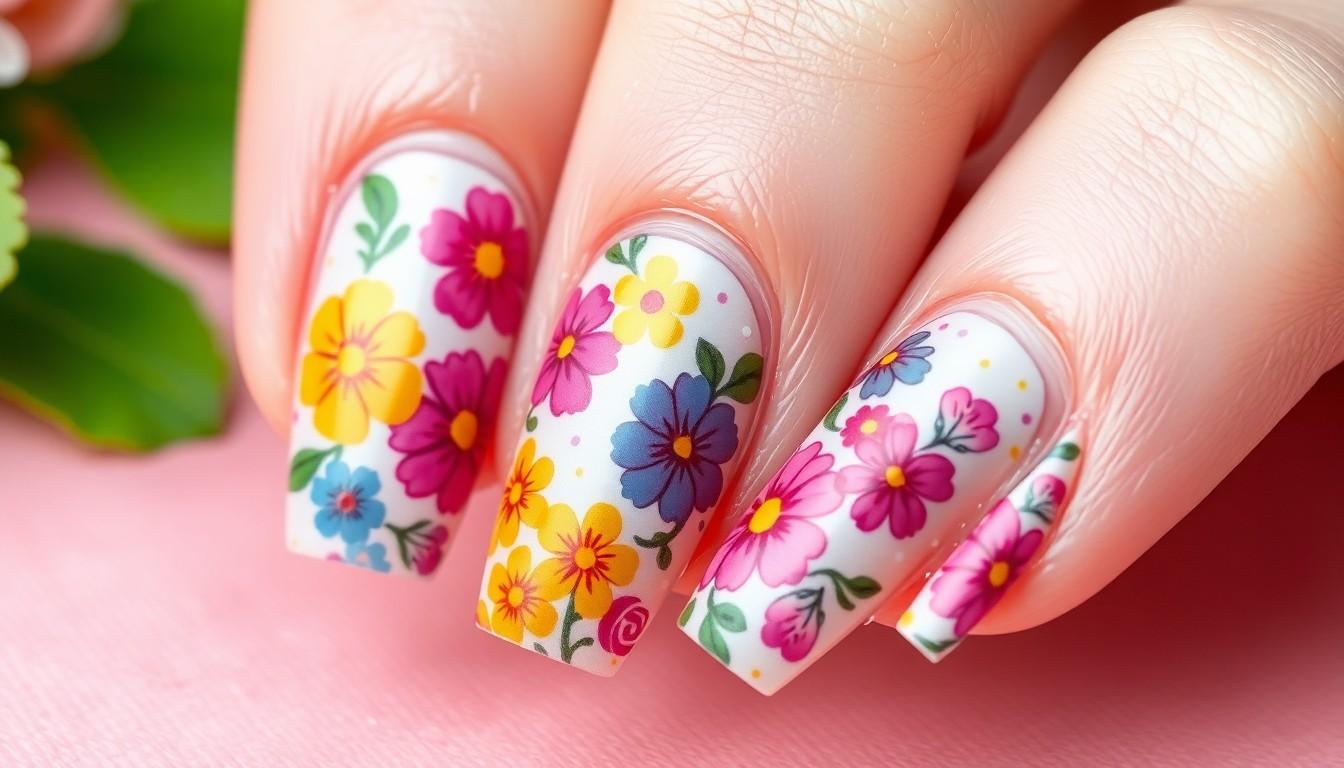 10 Stunning Flower Nail Ideas to Transform Your Manicure This Season 18 10 Stunning Flower Nail Ideas to Transform Your Manicure This Season 17