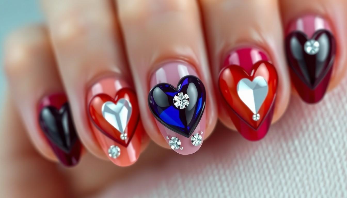 15 Adorable Heart Nail Ideas That Will Make Everyone Ask About Your Manicure 10 15 Adorable Heart Nail Ideas That Will Make Everyone Ask About Your Manicure 9