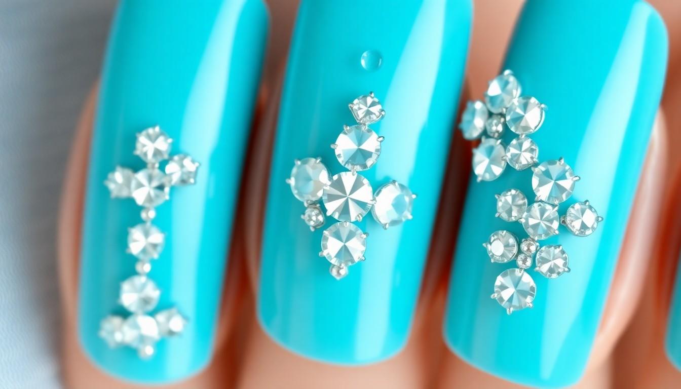 20 Stunning Turquoise Nail Ideas: From Marble Effects to Glittery French Tips 17