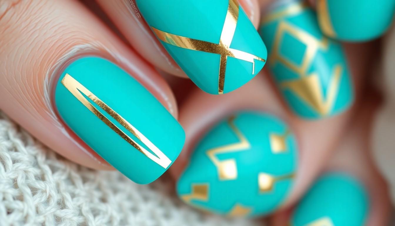 20 Stunning Turquoise Nail Ideas: From Marble Effects to Glittery French Tips 3