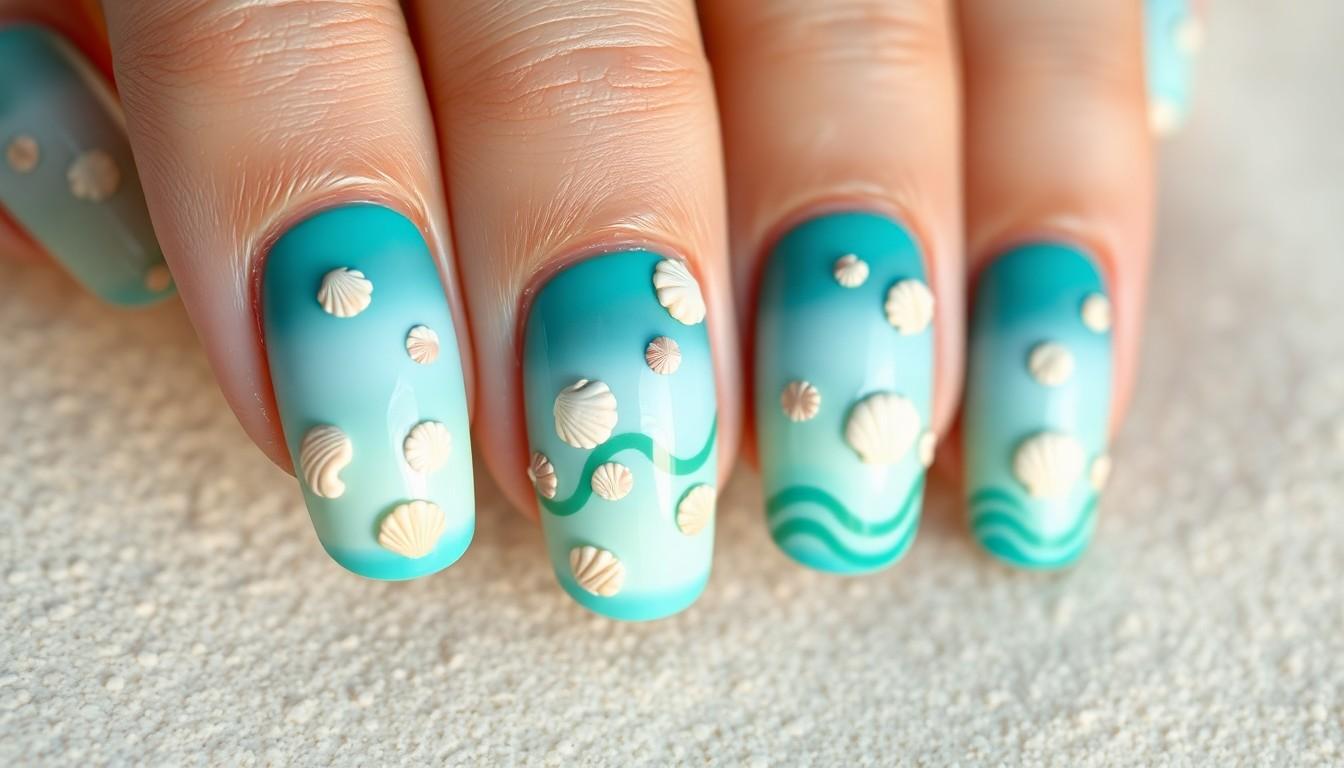 20 Stunning Turquoise Nail Ideas: From Marble Effects to Glittery French Tips 1
