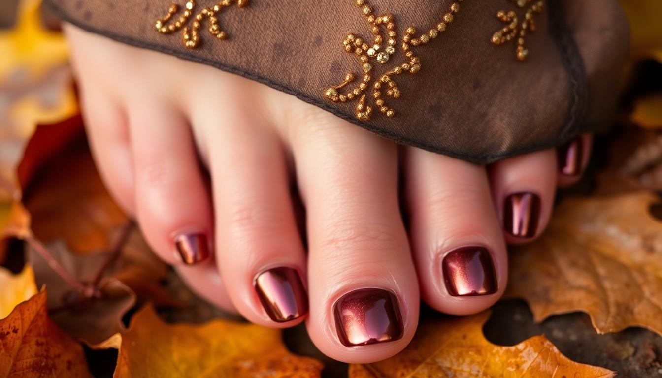 10 Cozy Toe Nail Fall Pedicure Ideas for Your Autumn Boot Season 10 10 Cozy Toe Nail Fall Pedicure Ideas for Your Autumn Boot Season 9