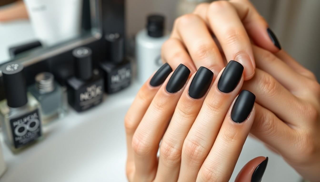 15 Stunning Matte Black Nail Ideas You Need to Try Now | From Minimalist to Gothic 14 15 Stunning Matte Black Nail Ideas You Need to Try Now | From Minimalist to Gothic 13