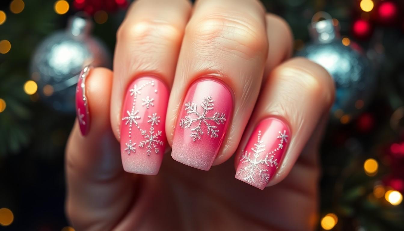 20 Glamorous Pink Christmas Nail Ideas for Holiday Magic | Festive 2025 Designs 6 20 Glamorous Pink Christmas Nail Ideas for Holiday Magic | Festive 2025 Designs 5