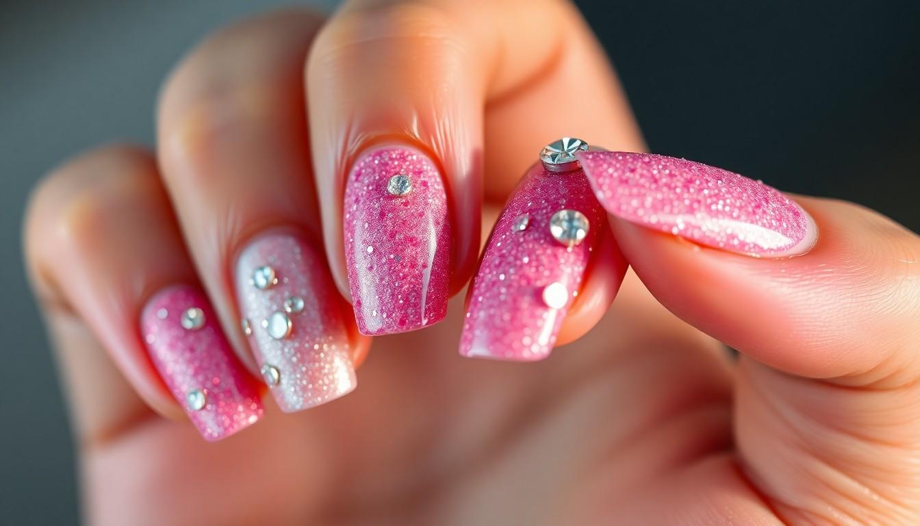 15 Stunning Pink Glitter Nail Ideas for Every Occasion | Sparkle in Style 10 15 Stunning Pink Glitter Nail Ideas for Every Occasion | Sparkle in Style 9